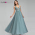 Ever Pretty Tulle Bridesmaid Dresses Women V-Neck Appliques Elegant Long Dresses For Wedding Party EP00930 Vestidos De Madrinha