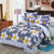 Flower Geometric Printed 4pcs Kid Bed Cover Set Cartoon Duvet Cover Bed Sheets and Pillowcases Comforter Bedding Set 61002