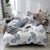 Flower Geometric Printed 4pcs Kid Bed Cover Set Cartoon Duvet Cover Bed Sheets and Pillowcases Comforter Bedding Set 61002